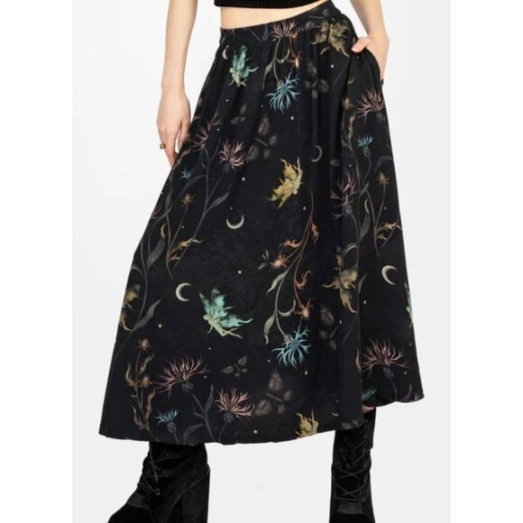 Disturbia Dresses & Skirts - Disturbia Rosanella Floral Print Midi Skirt Women Size US 16 NWT Goth